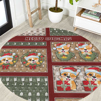 Corgi Christmas Round Carpet Merry Corgmas - Wonder Print Shop