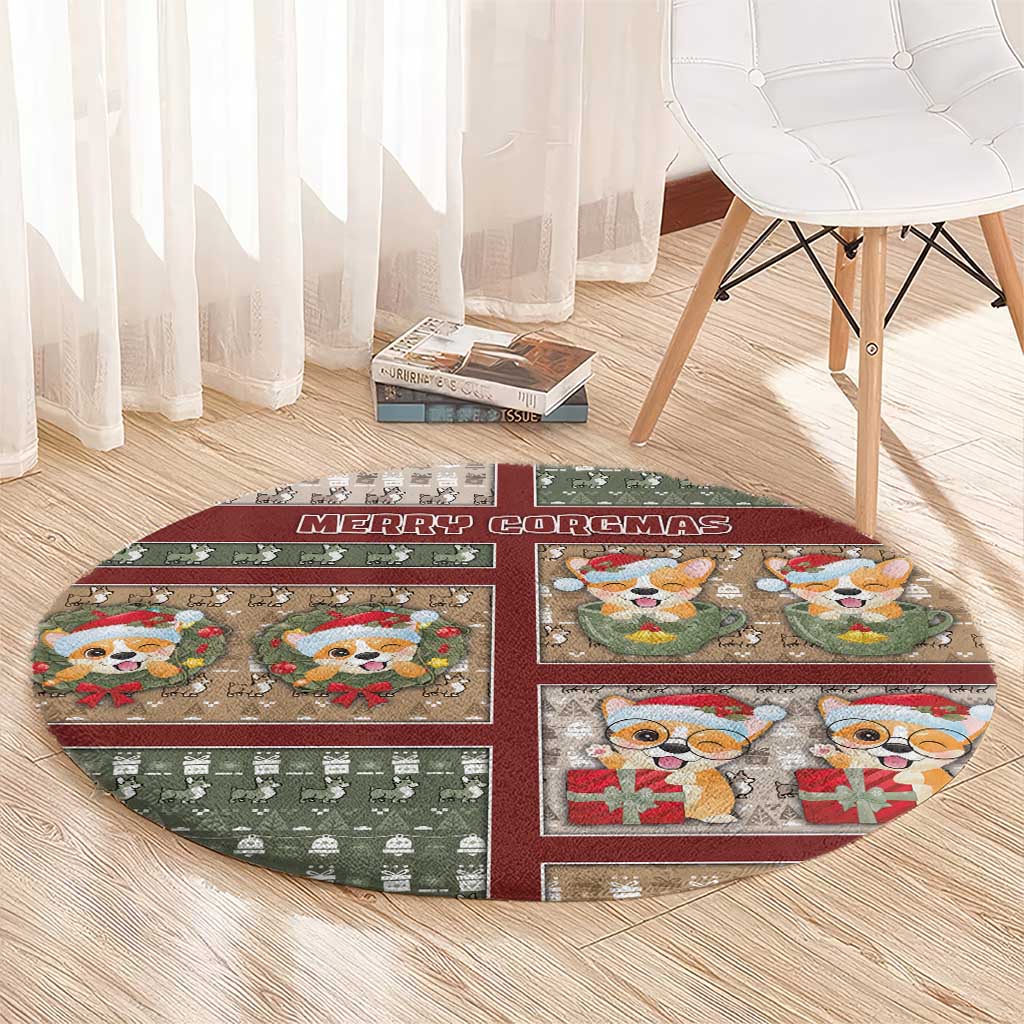 Corgi Christmas Round Carpet Merry Corgmas - Wonder Print Shop
