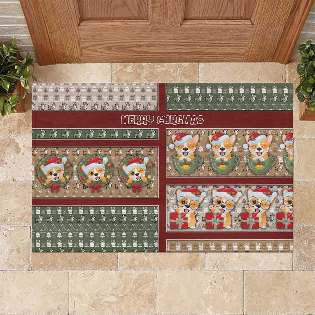 Corgi Christmas Rubber Doormat Merry Corgmas - Wonder Print Shop