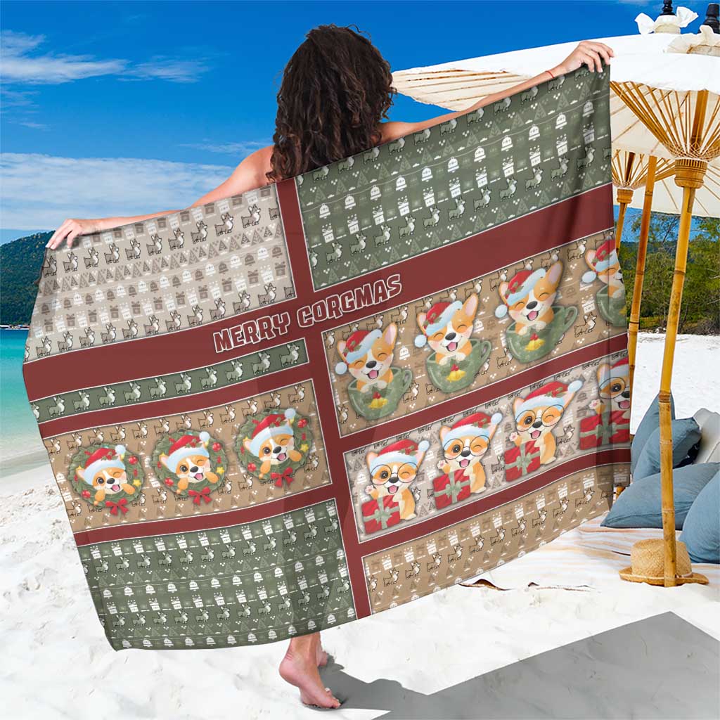 Corgi Christmas Sarong Merry Corgmas - Wonder Print Shop