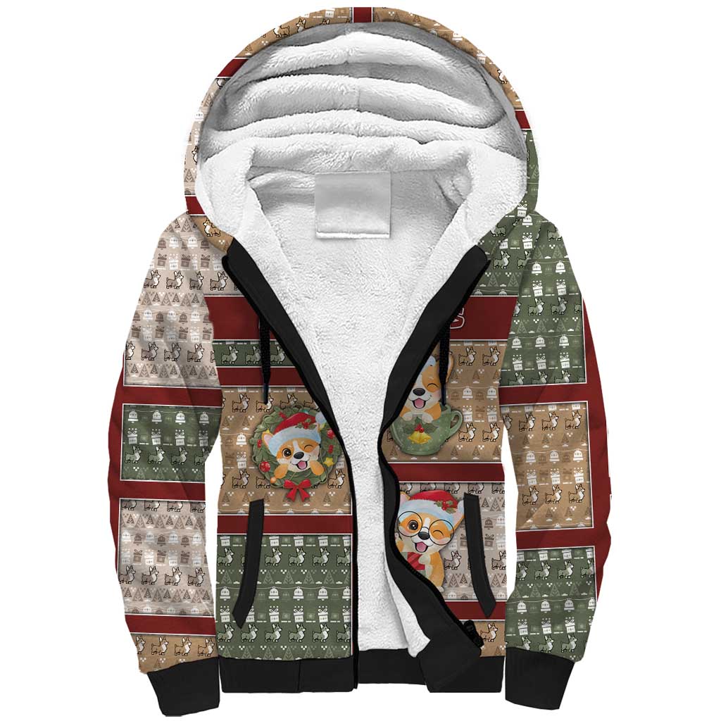 Personalized Corgi Christmas Sherpa Hoodie Merry Corgmas - Wonder Print Shop