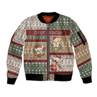 Personalized Corgi Christmas Sleeve Zip Bomber Jacket Merry Corgmas - Wonder Print Shop