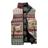 Personalized Corgi Christmas Sleeveless Puffer Jacket Merry Corgmas - Wonder Print Shop