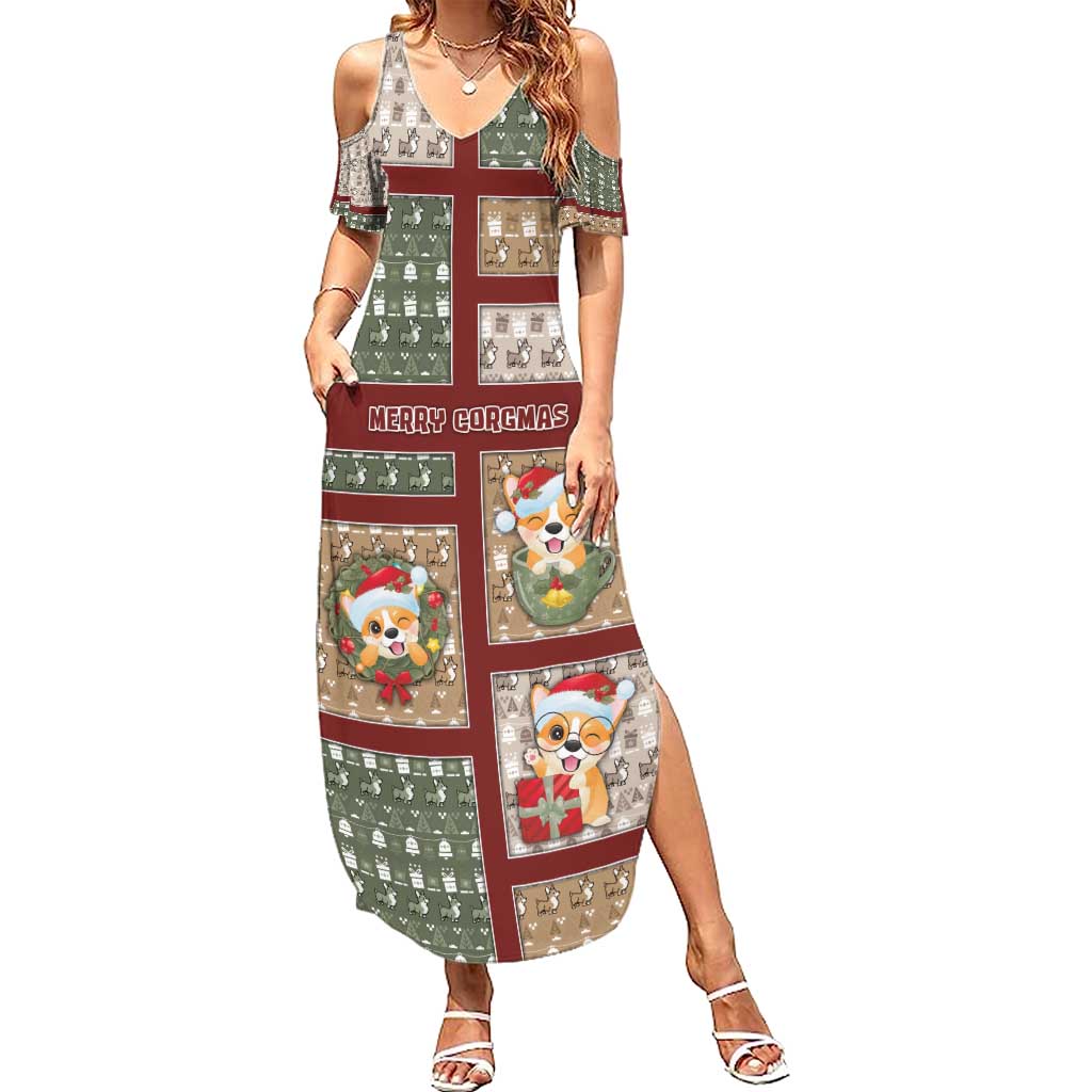 Personalized Corgi Christmas Summer Maxi Dress Merry Corgmas - Wonder Print Shop
