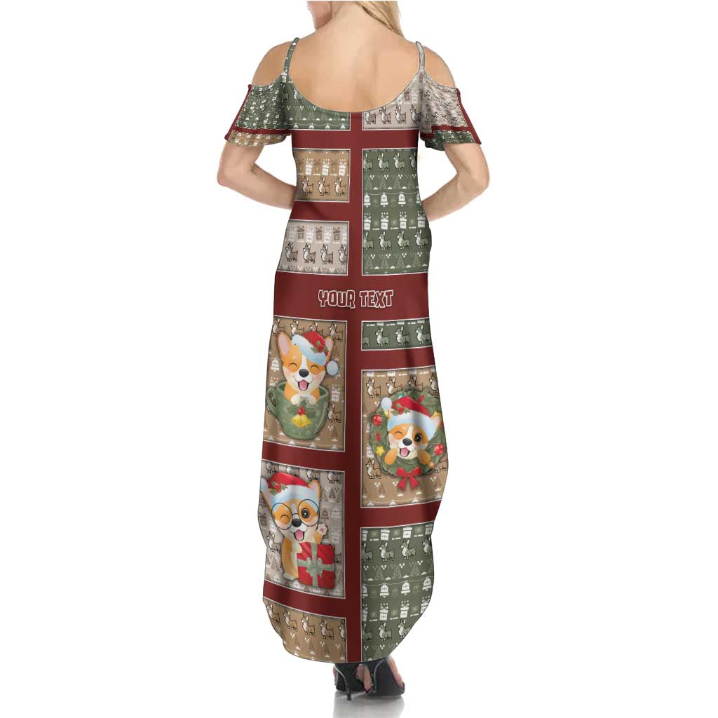 Personalized Corgi Christmas Summer Maxi Dress Merry Corgmas - Wonder Print Shop