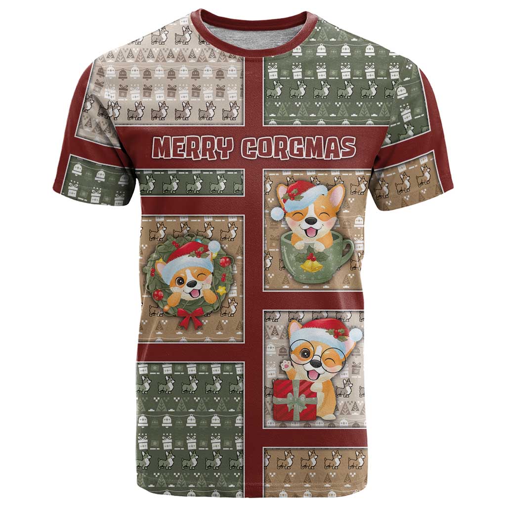 Personalized Corgi Christmas T Shirt Merry Corgmas - Wonder Print Shop