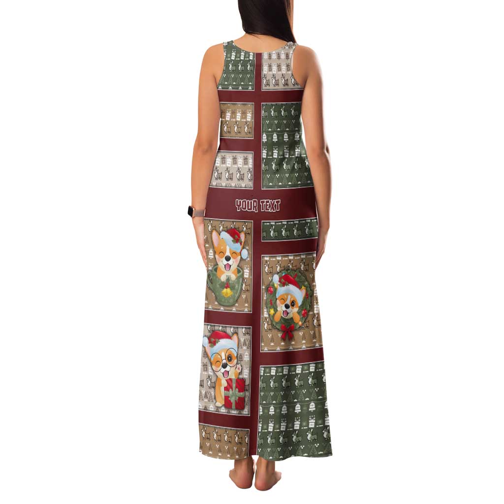 Personalized Corgi Christmas Tank Maxi Dress Merry Corgmas - Wonder Print Shop