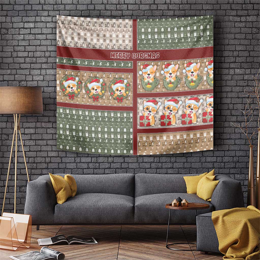Corgi Christmas Tapestry Merry Corgmas - Wonder Print Shop