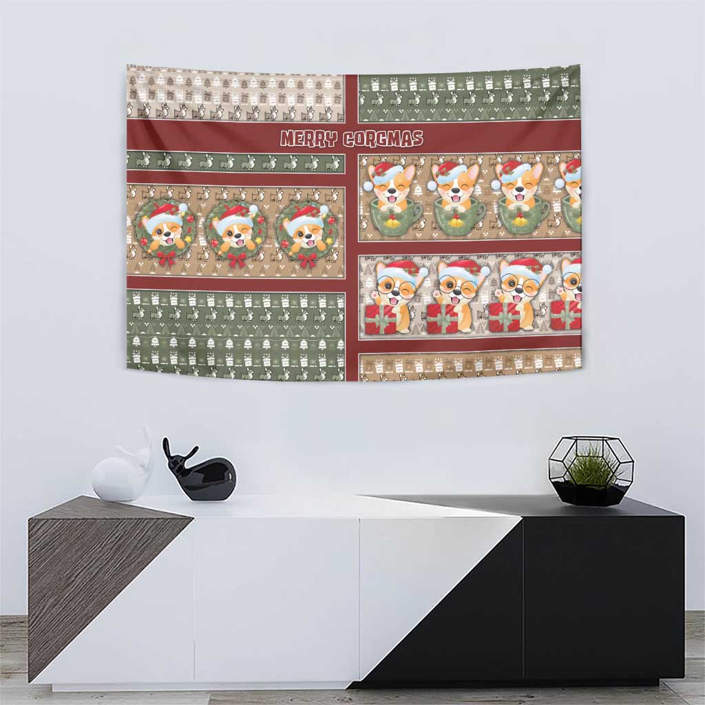 Corgi Christmas Tapestry Merry Corgmas - Wonder Print Shop