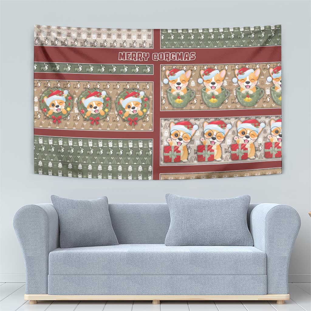 Corgi Christmas Tapestry Merry Corgmas - Wonder Print Shop
