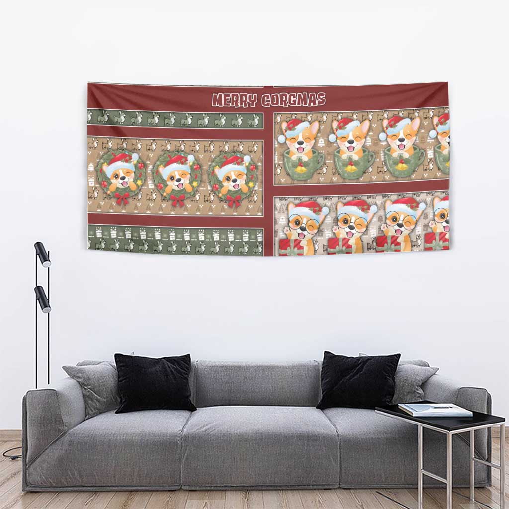 Corgi Christmas Tapestry Merry Corgmas - Wonder Print Shop