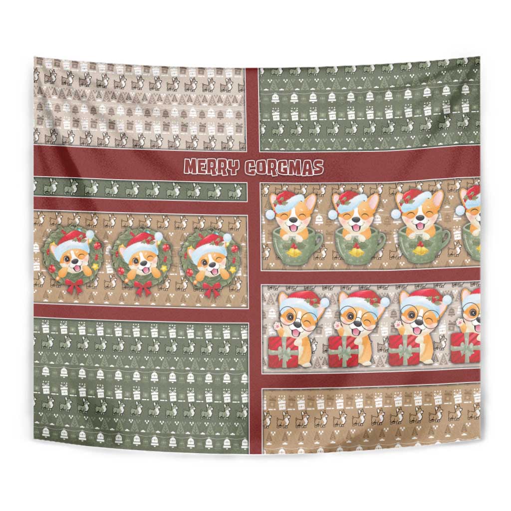 Corgi Christmas Tapestry Merry Corgmas - Wonder Print Shop