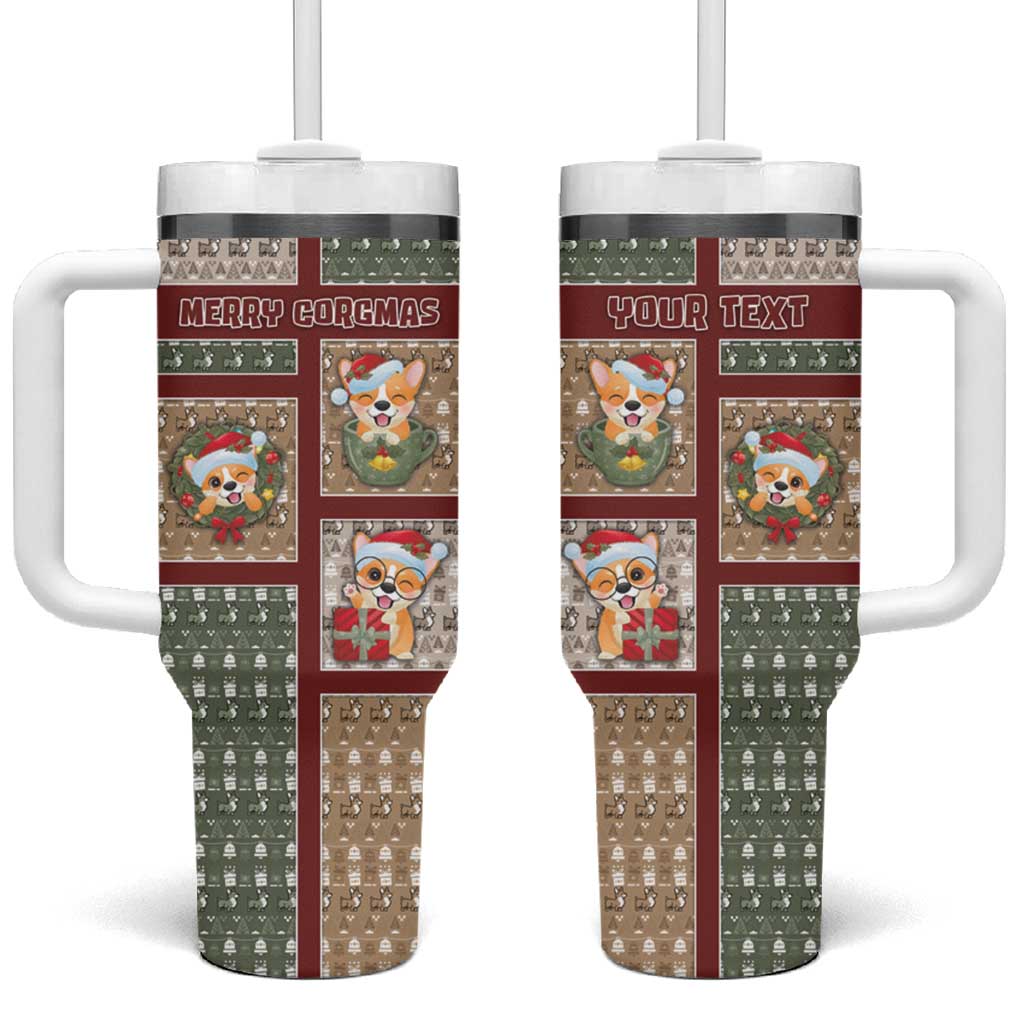 Personalized Corgi Christmas Tumbler With Handle Merry Corgmas - Wonder Print Shop