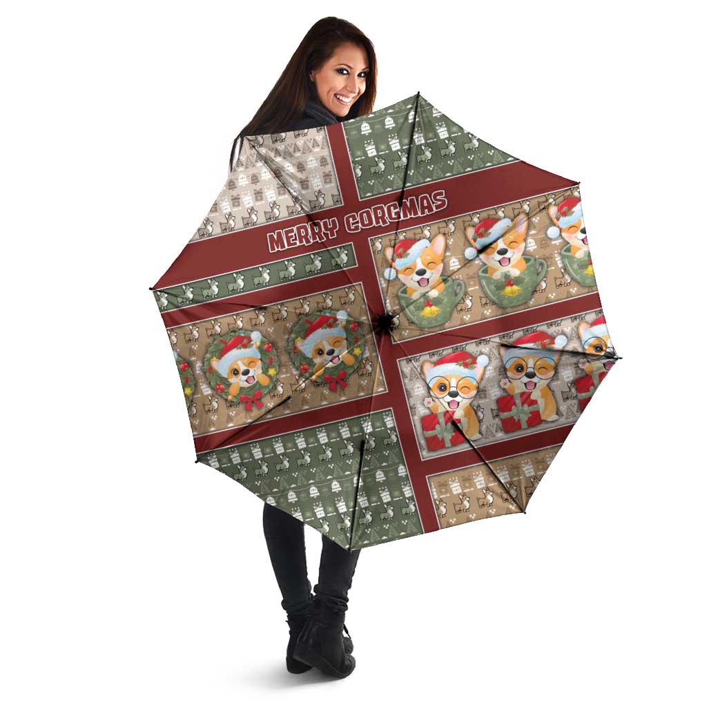 Corgi Christmas Umbrella Merry Corgmas - Wonder Print Shop