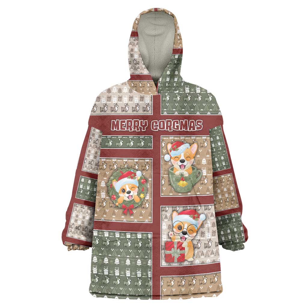 Personalized Corgi Christmas Wearable Blanket Hoodie Merry Corgmas - Wonder Print Shop