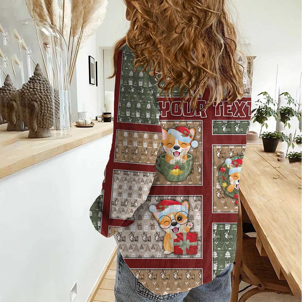 Personalized Corgi Christmas Women Casual Shirt Merry Corgmas - Wonder Print Shop