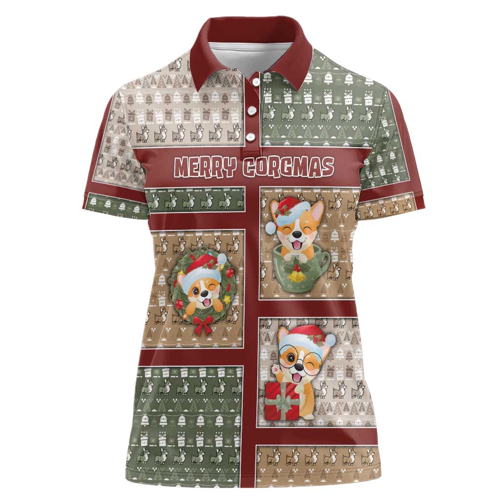 Personalized Corgi Christmas Women Polo Shirt Merry Corgmas - Wonder Print Shop