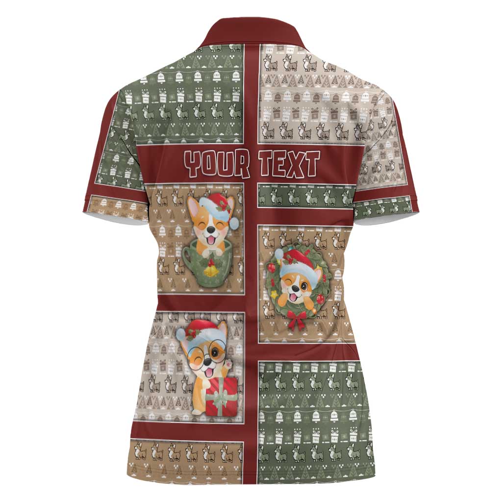 Personalized Corgi Christmas Women Polo Shirt Merry Corgmas - Wonder Print Shop