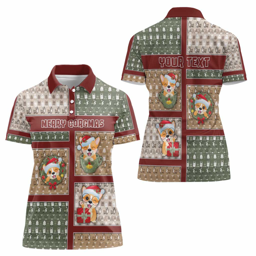 Personalized Corgi Christmas Women Polo Shirt Merry Corgmas - Wonder Print Shop