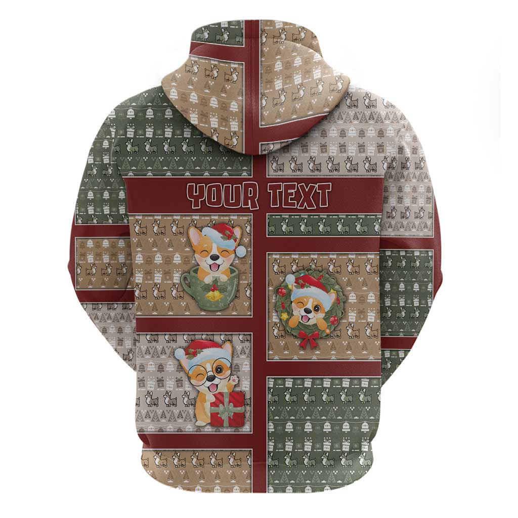 Personalized Corgi Christmas Zip Hoodie Merry Corgmas - Wonder Print Shop