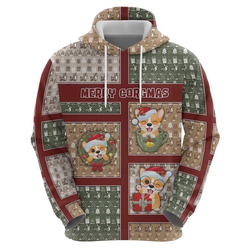 Personalized Corgi Christmas Zip Hoodie Merry Corgmas - Wonder Print Shop