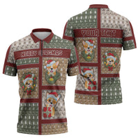 Personalized Corgi Christmas Zipper Polo Shirt Merry Corgmas - Wonder Print Shop