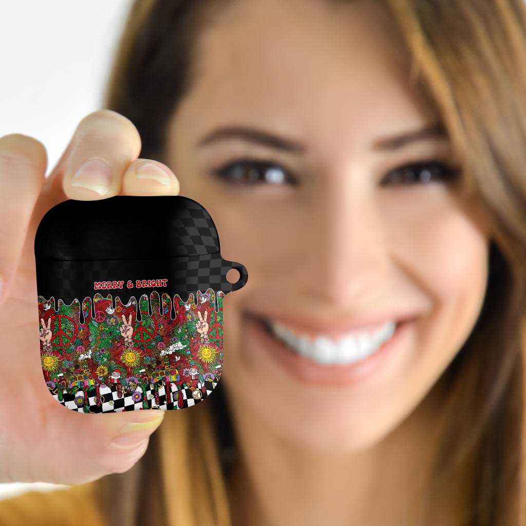 Hippie Christmas AirPods Case Doodle Style - Wonder Print Shop