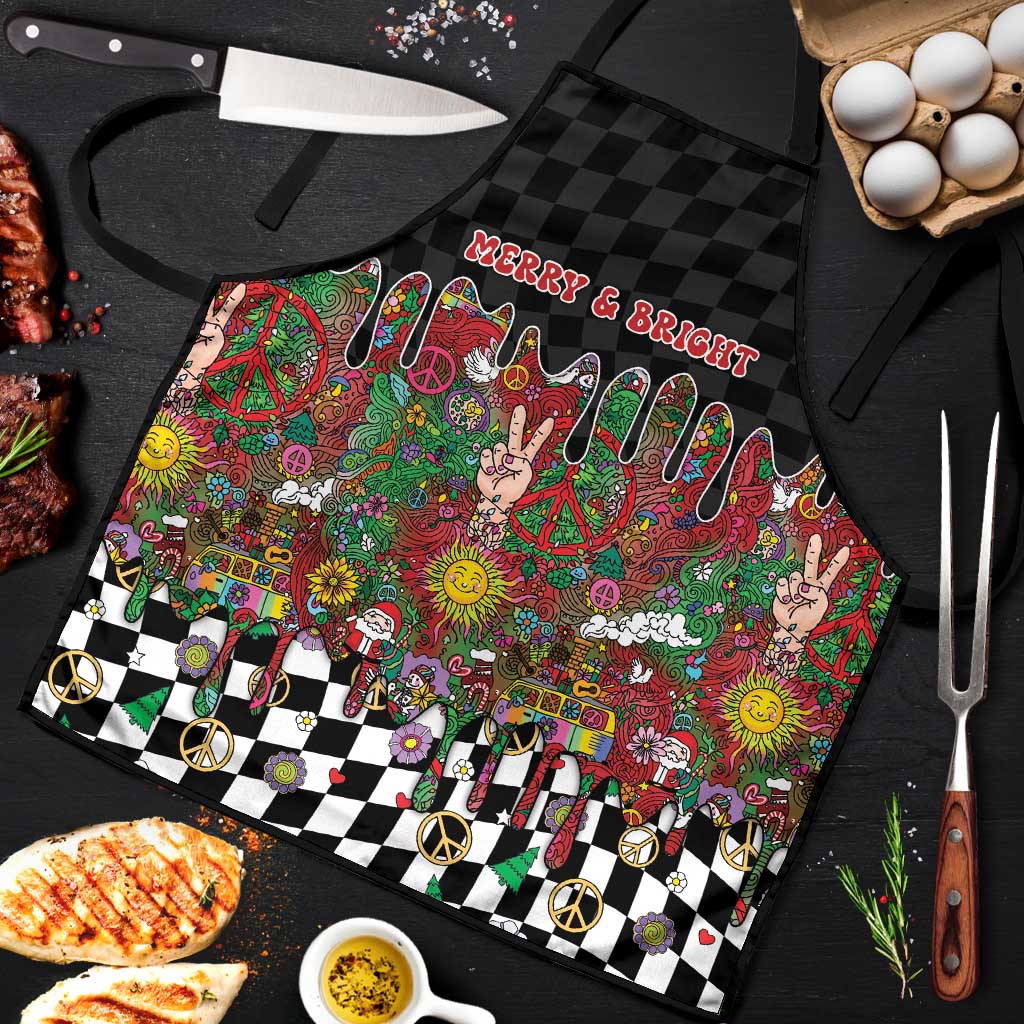 Hippie Christmas Apron Doodle Style - Wonder Print Shop
