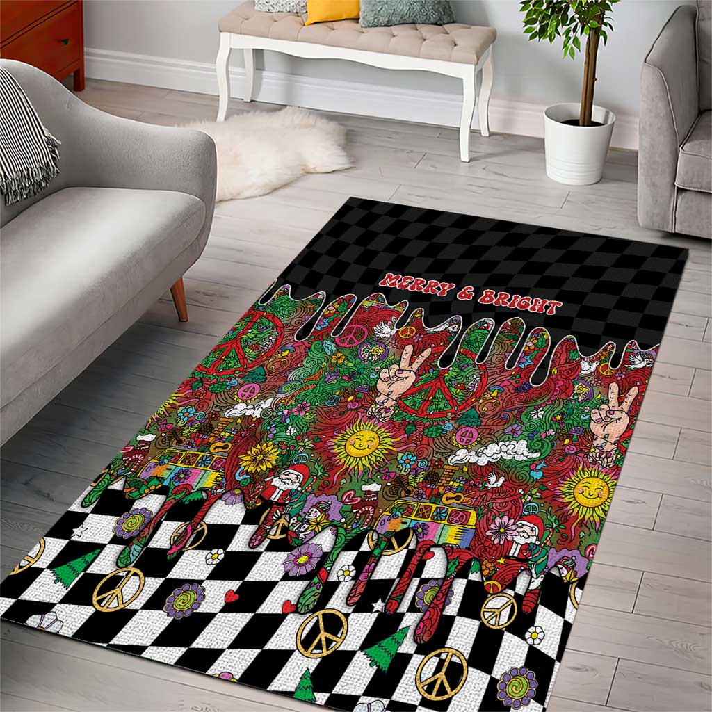 Hippie Christmas Area Rug Doodle Style - Wonder Print Shop