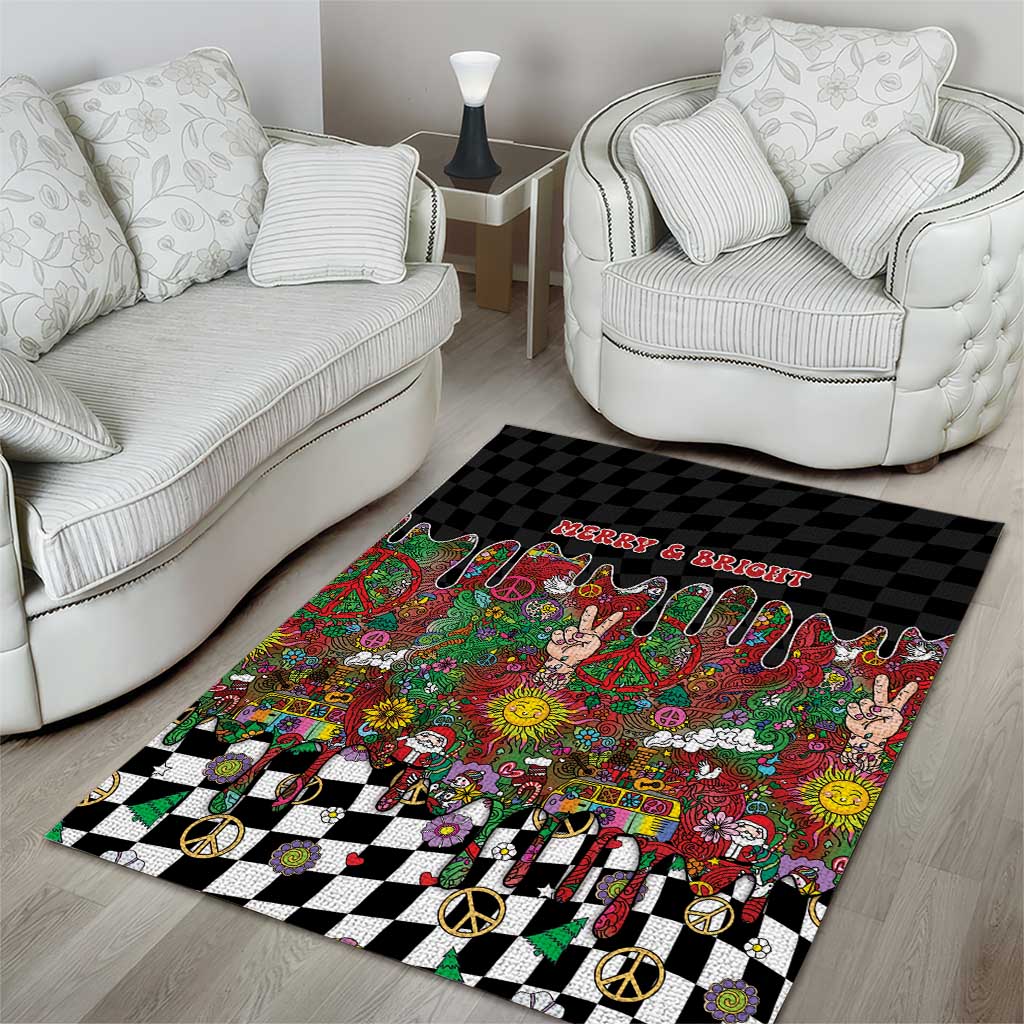 Hippie Christmas Area Rug Doodle Style - Wonder Print Shop