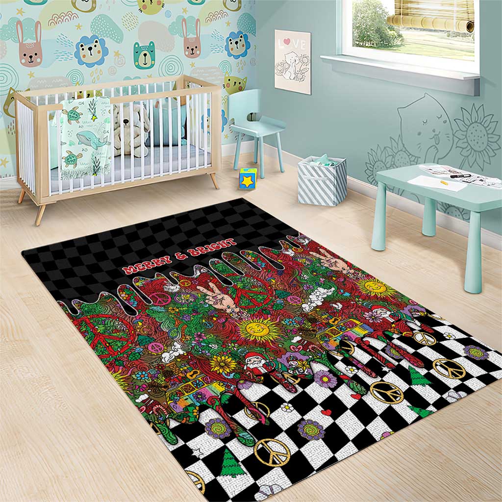 Hippie Christmas Area Rug Doodle Style - Wonder Print Shop