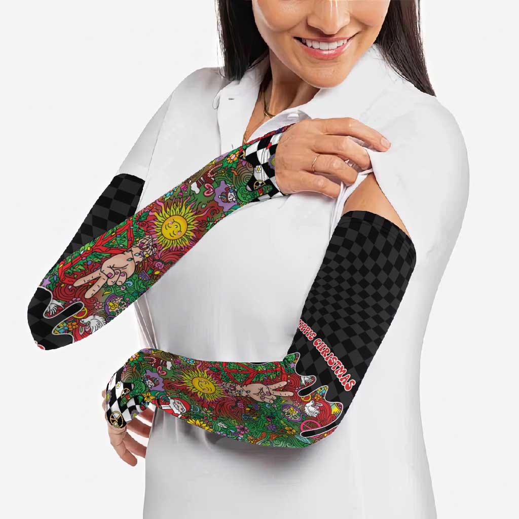 Hippie Christmas Arm Sleeves Doodle Style - Wonder Print Shop