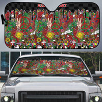 Hippie Christmas Auto Sun Shade Doodle Style - Wonder Print Shop