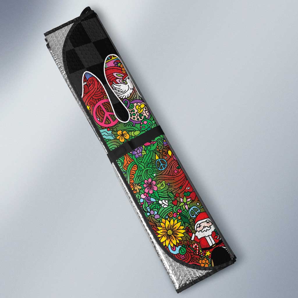 Hippie Christmas Auto Sun Shade Doodle Style - Wonder Print Shop