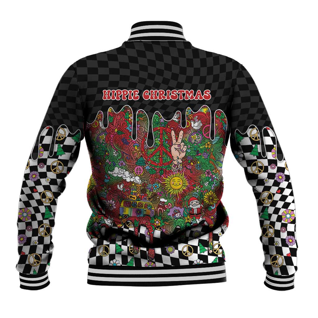 Hippie Christmas Baseball Jacket Doodle Style - Wonder Print Shop
