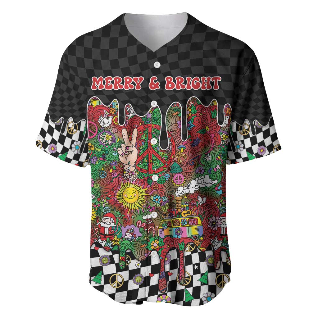 Hippie Christmas Baseball Jersey Doodle Style - Wonder Print Shop