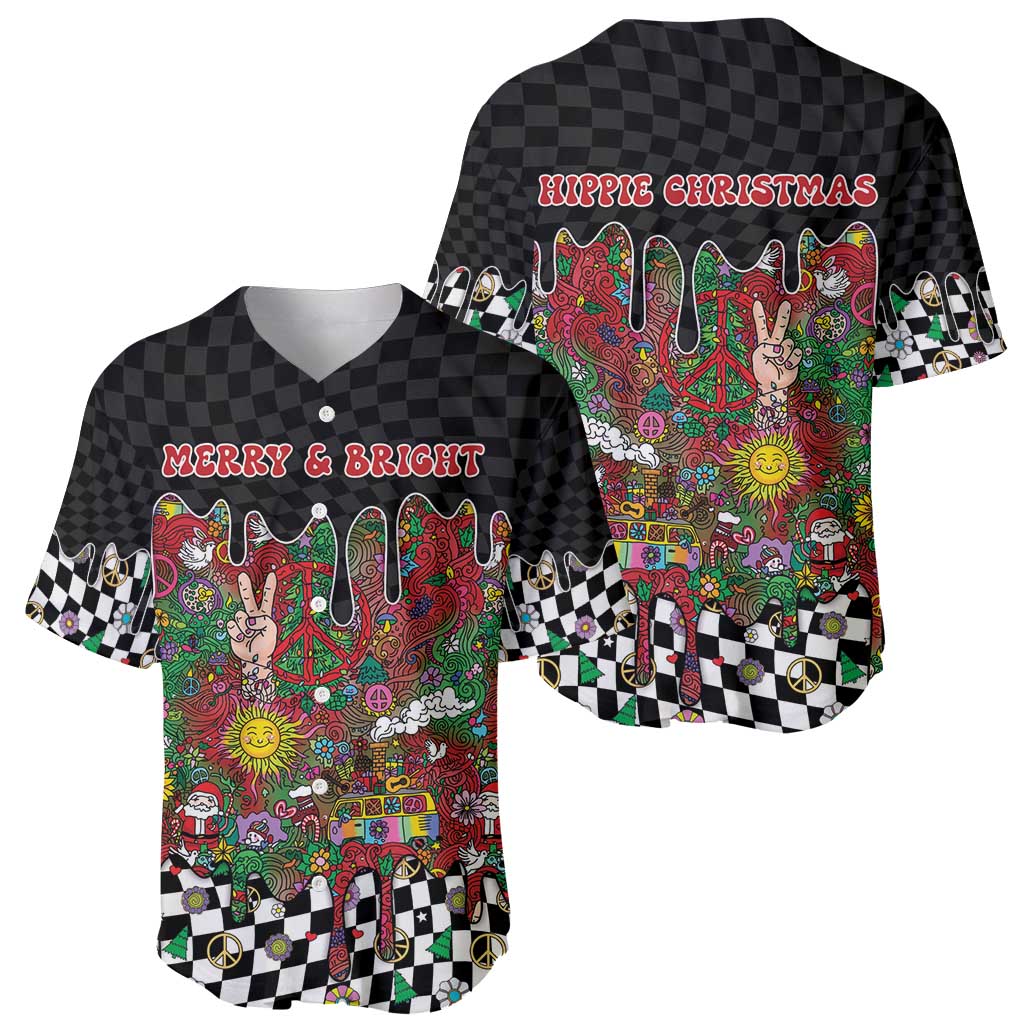 Hippie Christmas Baseball Jersey Doodle Style - Wonder Print Shop