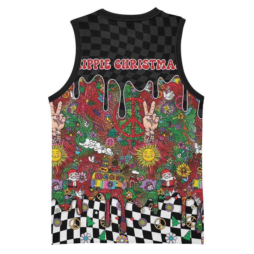 Hippie Christmas Basketball Jersey Doodle Style - Wonder Print Shop