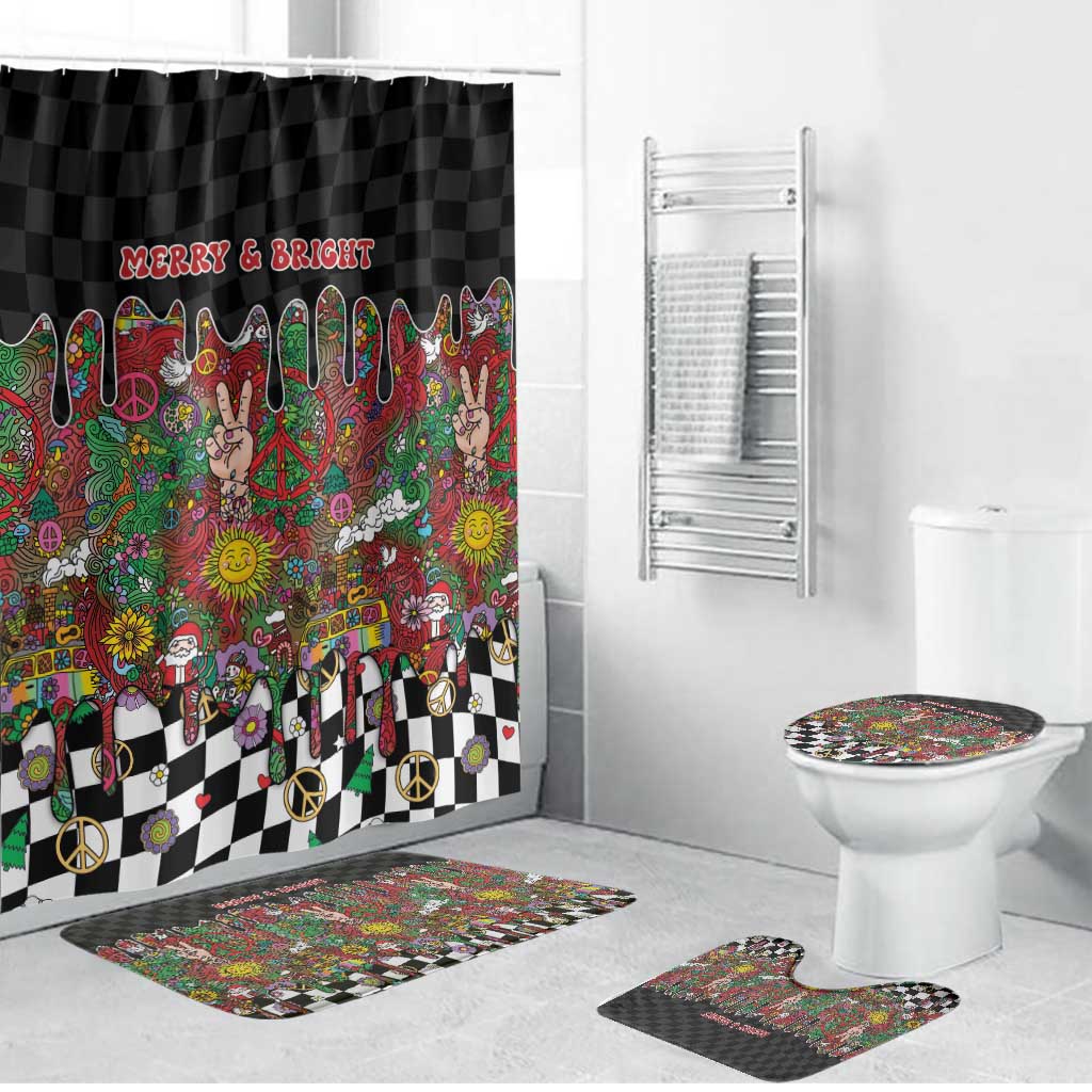 Hippie Christmas Bathroom Set Doodle Style - Wonder Print Shop