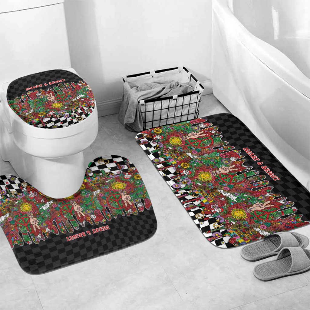 Hippie Christmas Bathroom Set Doodle Style - Wonder Print Shop