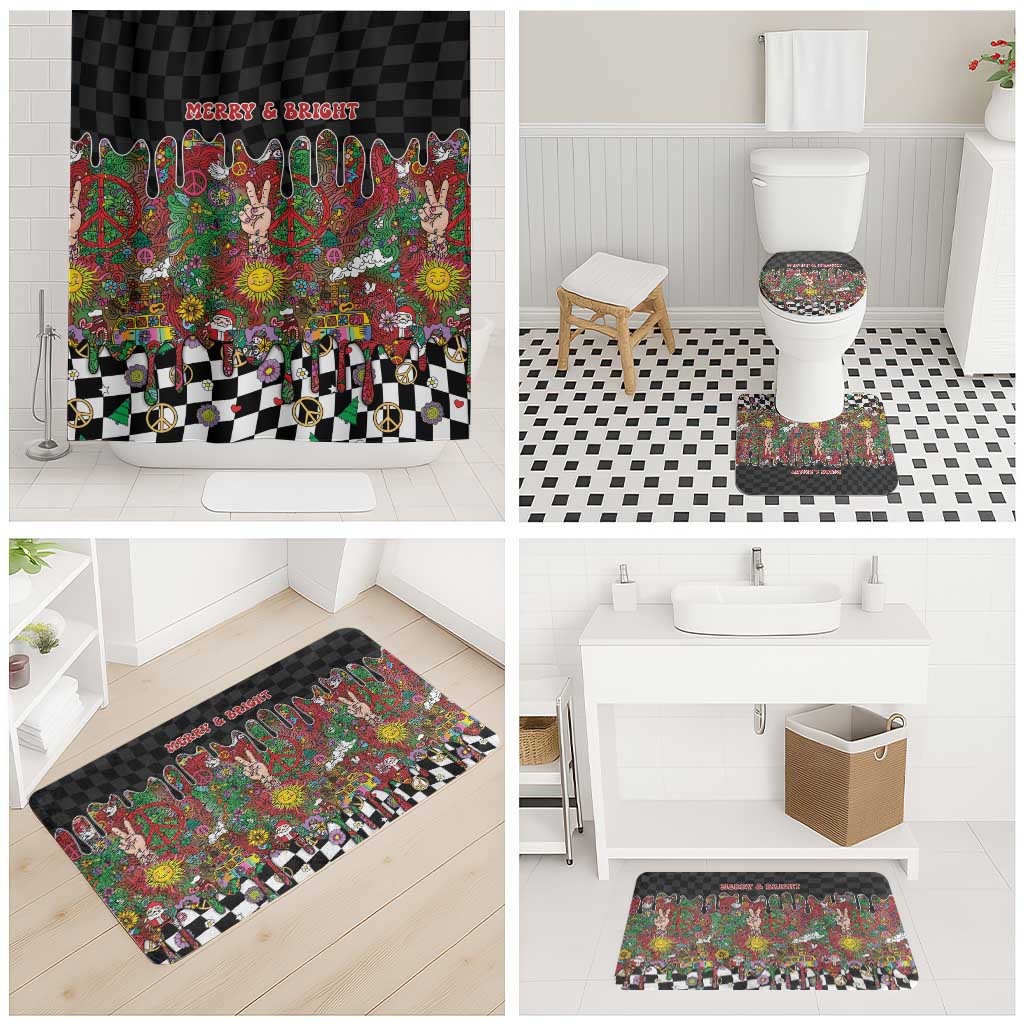 Hippie Christmas Bathroom Set Doodle Style - Wonder Print Shop