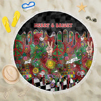 Hippie Christmas Beach Blanket Doodle Style - Wonder Print Shop