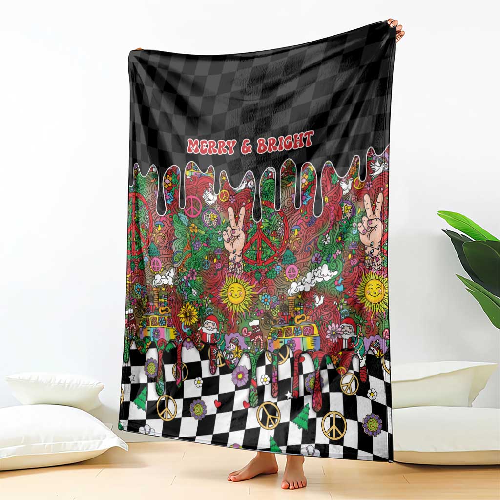 Hippie Christmas Blanket Doodle Style - Wonder Print Shop
