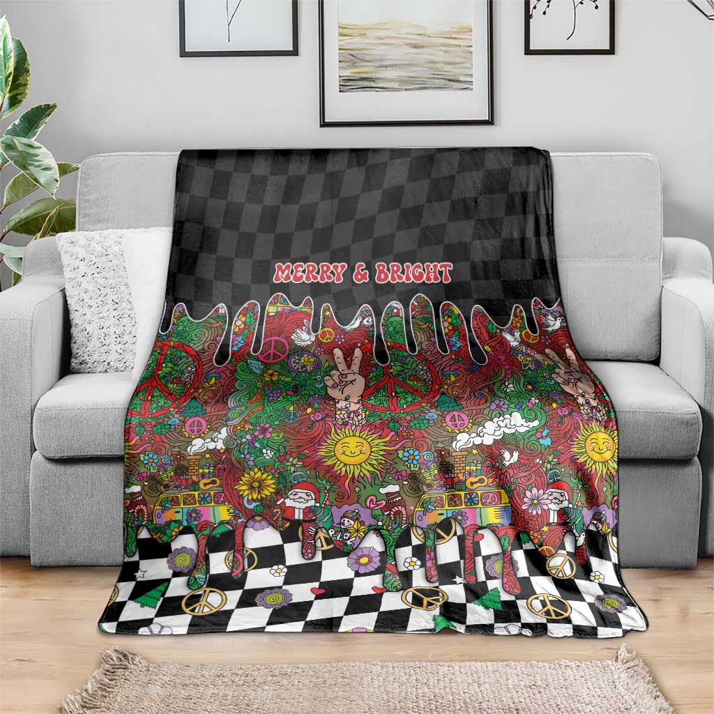 Hippie Christmas Blanket Doodle Style - Wonder Print Shop
