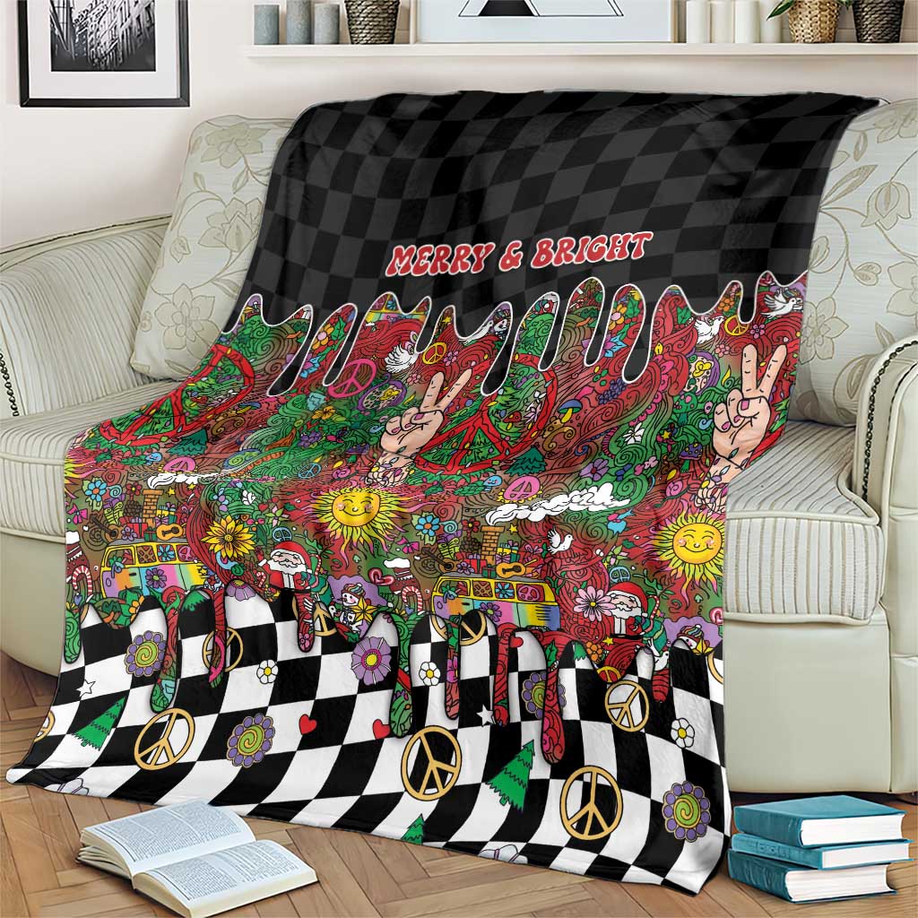Hippie Christmas Blanket Doodle Style - Wonder Print Shop