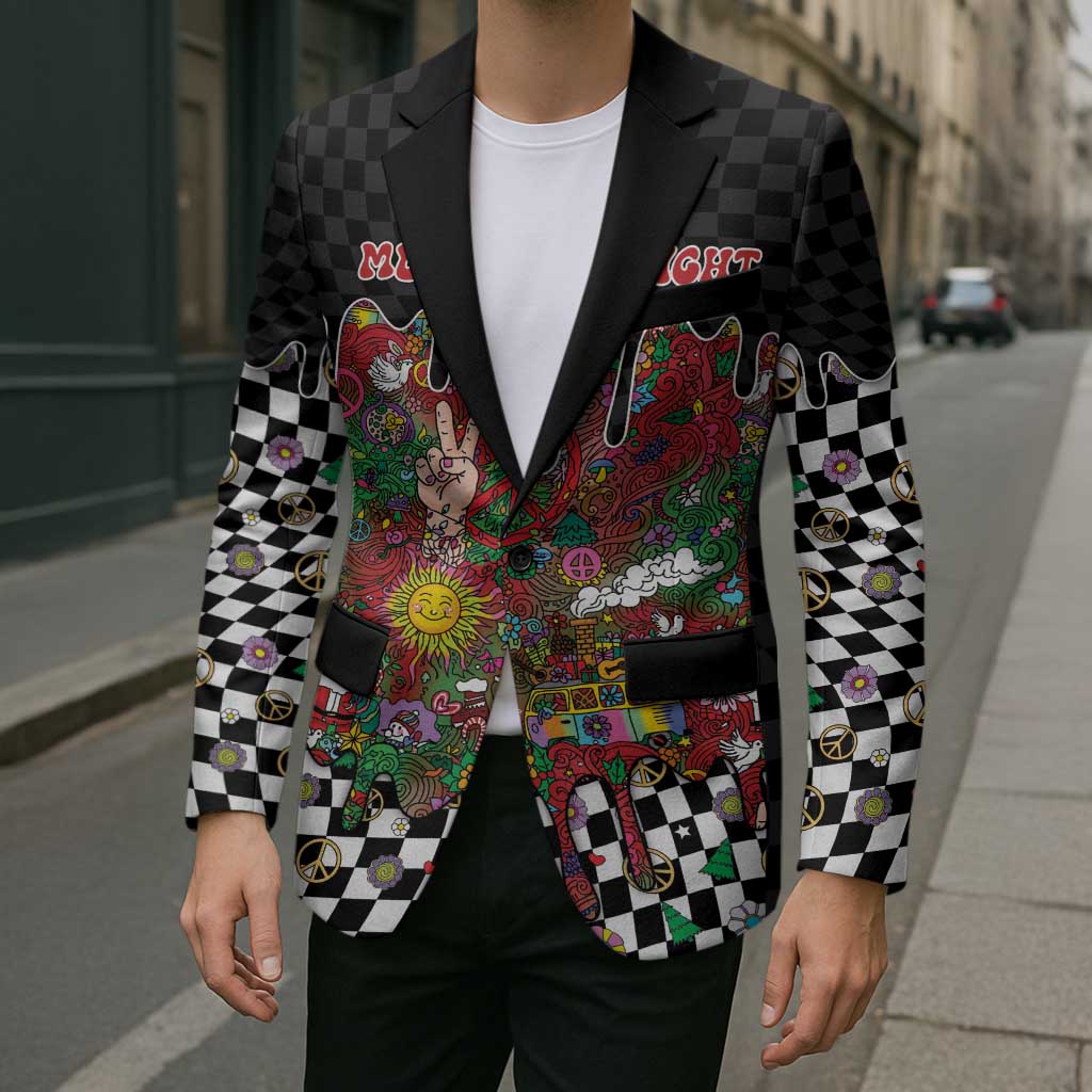 Hippie Christmas Blazer Doodle Style - Wonder Print Shop