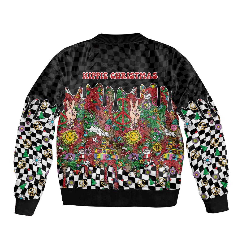 Hippie Christmas Bomber Jacket Doodle Style - Wonder Print Shop