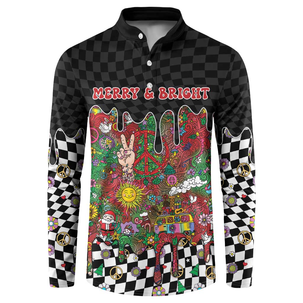 Hippie Christmas Button Sweatshirt Doodle Style - Wonder Print Shop