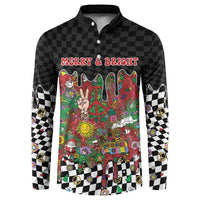 Hippie Christmas Button Sweatshirt Doodle Style - Wonder Print Shop