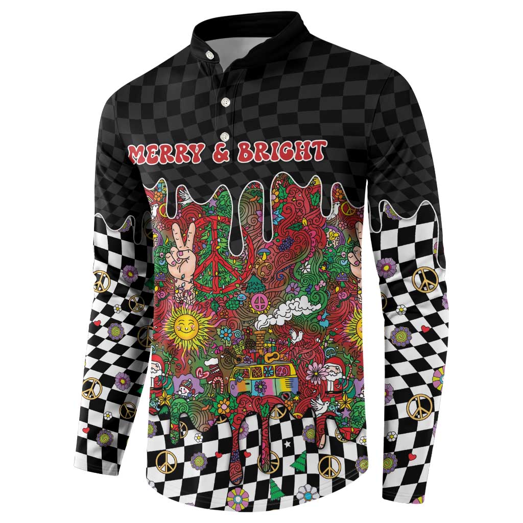 Hippie Christmas Button Sweatshirt Doodle Style - Wonder Print Shop